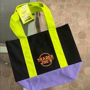 Trader Joe's Halloween Black and Purple Tote Bag